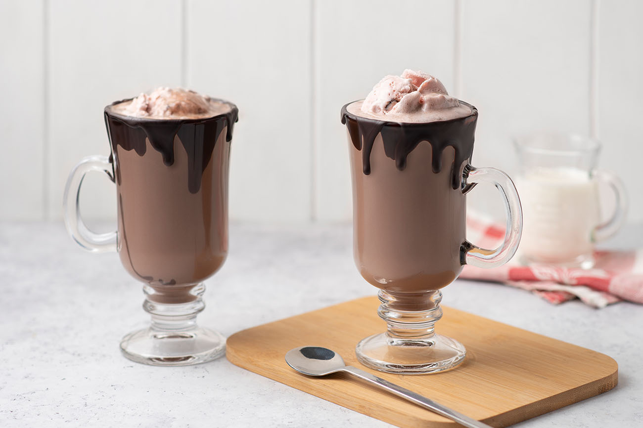 Hot cocoa caramel float.